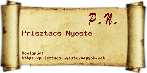 Prisztacs Nyeste névjegykártya